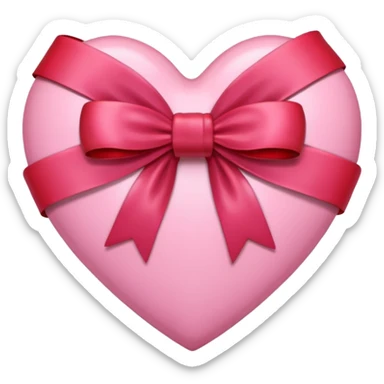 pink heart with bow in it  sticker