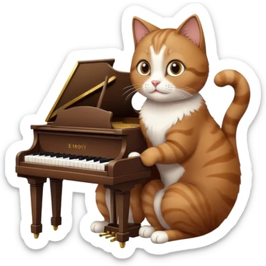 Cat play peano sticker