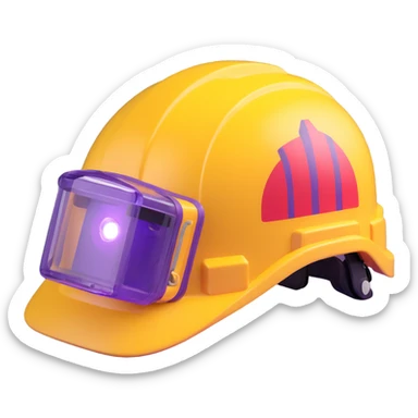 yellow emergency rescue helmet with light sticker