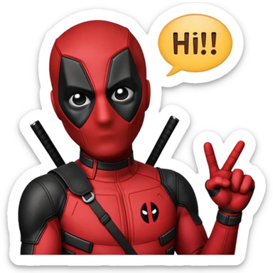 DeadPool from marvel rivals saying hi sticker