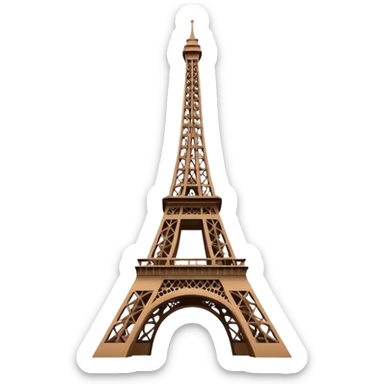Eiffel Tower, classic emoji style, simple and recognizable sticker