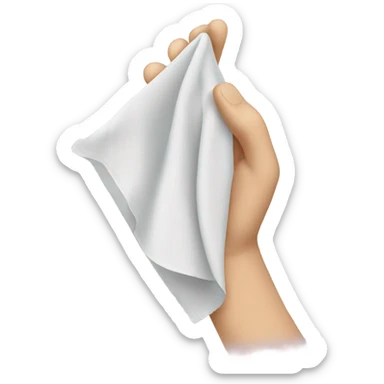 Hand holding a handkerchief sticker