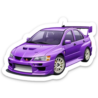 Mitsubishi lancer Evo viii purple and half white  sticker