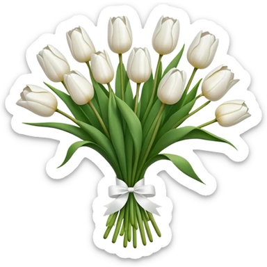 white tulip bouquet  sticker