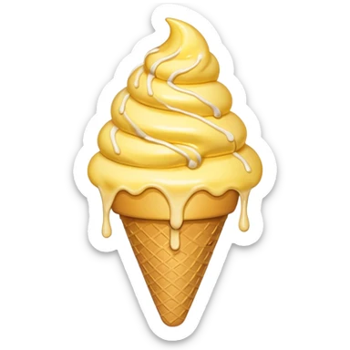 yellow heart with an ice cream cone sticker