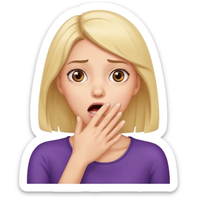 scared woman with her hand on mouth, different pose sticker