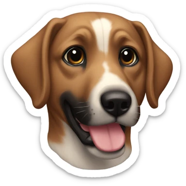 Perrito color castaño con osico negro  sticker