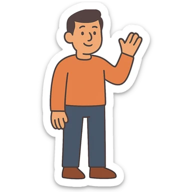 flat toon style man sticker
