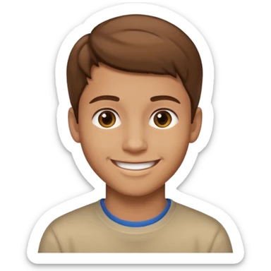 Emoji de un joven feliz  sticker