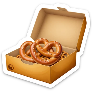 Pretzel on food paper box sticker