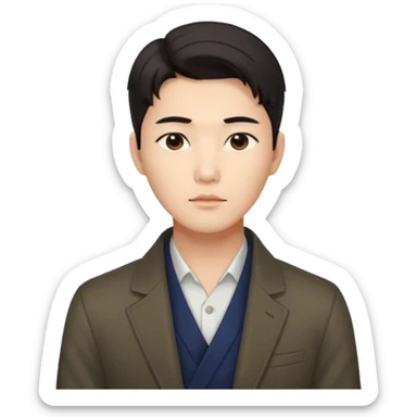 Create a handsome korean men  sticker