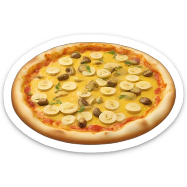 Swedish pizza with curry and bananas  sticker