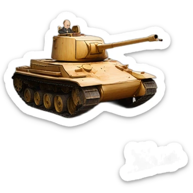 vladimir putin burned wooden t34 tank big wheelchair sticker