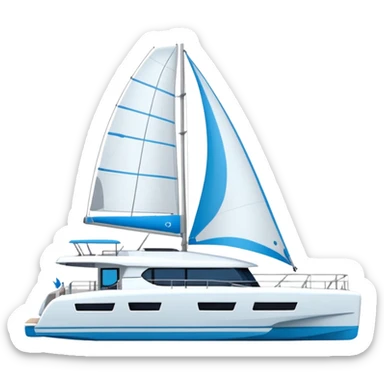 make a 50ft catamaran lagoon styled faceing to the right  sticker