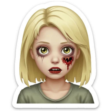 girl zombie with blonde hair sticker
