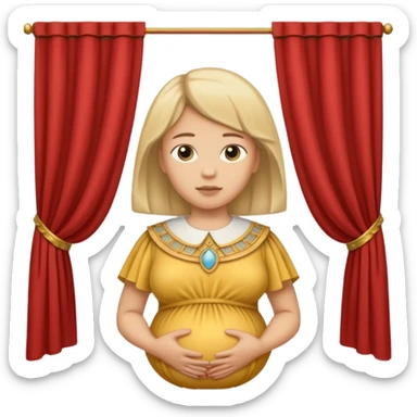 🫃 but with parted middle hair (curtains)  pregnant and in a roman collar  sticker