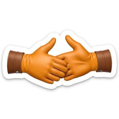 handshake between 2 gloved hands sticker
