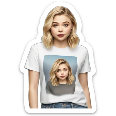 chloë grace moretz wearing tee sticker