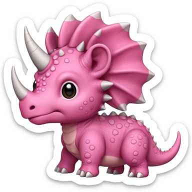 Triceratops cute pink kawei  sticker