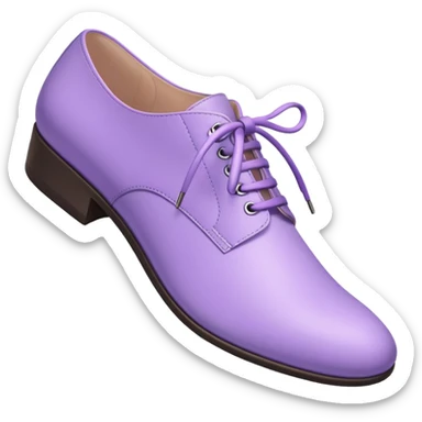 A 3D cartoon lavender-purple Formal shoes with soft texture, lace-up detail, and smooth reflections, isolated on plain background, Memoji-style. sticker