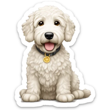 White gold golden doodle sticker