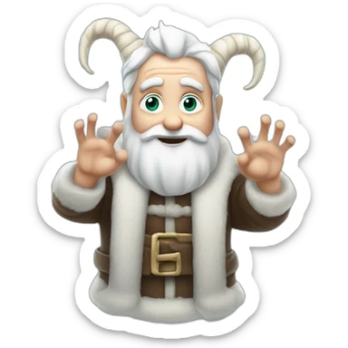 Father Frost with the hands Sign of the Horns sticker