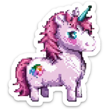 Bearded pink unicorn sticker