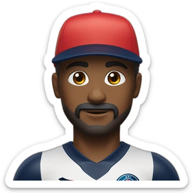 un garçon avec les yeux brider, des cheveux mi long qui se voit derrière, avec un bonnet, avec un peu de barbe et de moustache et vêtu d’un maillot de foot noir du psg et une sacoche sticker