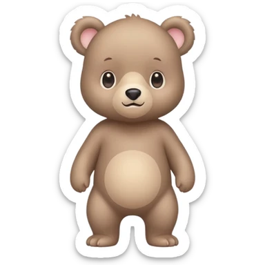A cute baby bear character in pastel style, standing upright like a human. 
No background, transparent background, clean sticker style, 
high-resolution vector-like art, soft pastel colors, 
consistent design, same face proportions every time. sticker