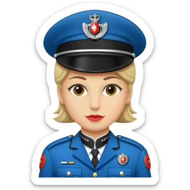 Un emoji di un carabiniere con il grado da carabiniere con uniforme nera sticker