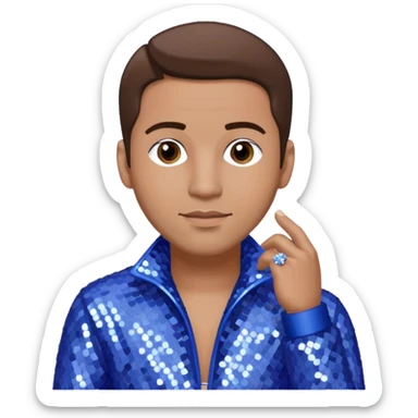 Mark Calderon, R&B Singer (b. 1970) from Color Me Badd with brown hair, periwinkle sequin outfit sticker