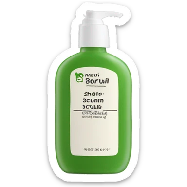 bottle of scalp scrub with label sticker