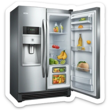 un frigo et une caméra à l'intérieur sticker