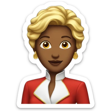 Posh-woman-with-red-suit-offering-goldbar sticker