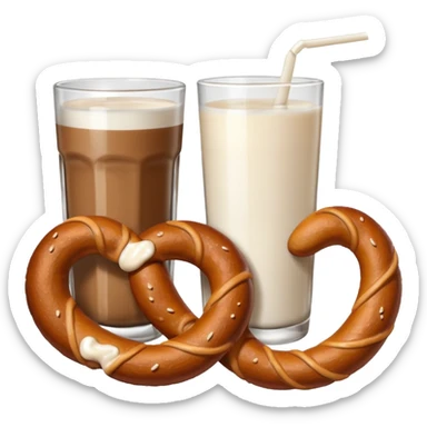 Pretzel and milk sticker