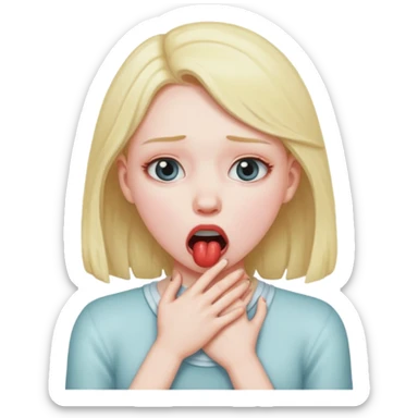 girl who’s choking herself sticker