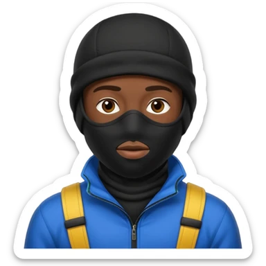 Black man in full ski mask sticker