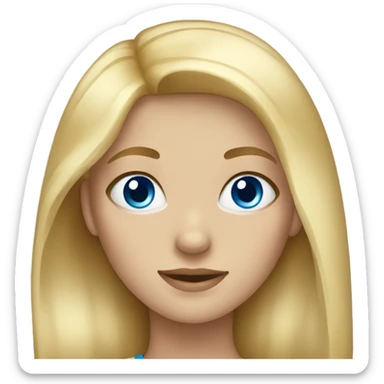 A girl who has Blonde hair with blue eyes sticker