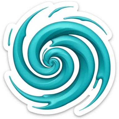 Swirl storm mark the colur teal sticker