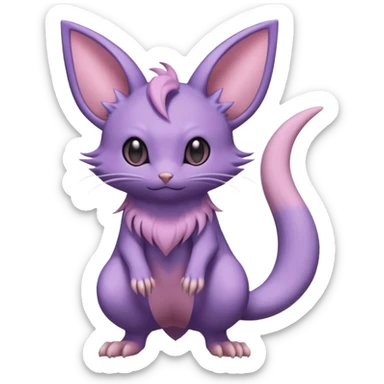 Rattata-Noibat-Skitty-Espeon-Purrloin-Fakemon-hybrid-creature (full body) sticker