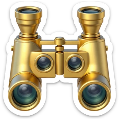  gold binoculars with large lenses sticker
