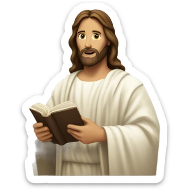 Jesus with bible sticker