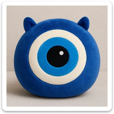 Evil eye 🧿 as a soft round plushie pillow squishmallow sticker