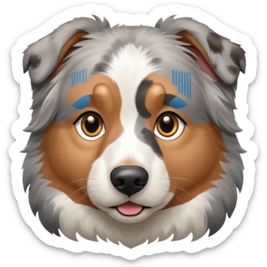 a merle and grey Australian Shepherd dog sticker