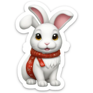 Minilop bunny wearing christmas outfit sticker