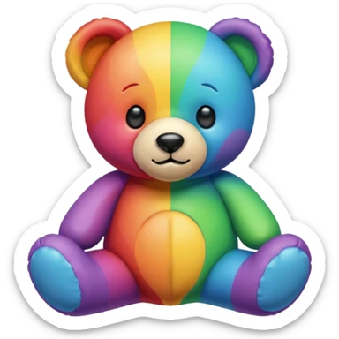 Rainbow teddy bear  sticker