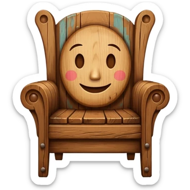 Chair with face sticker