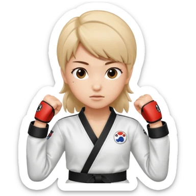 ITF taekwondo girl sticker
