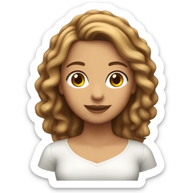 Chica blanca con cabello castaño y rubio  sticker