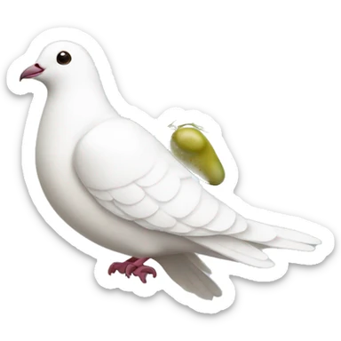 A white dove with an olive branch sticker